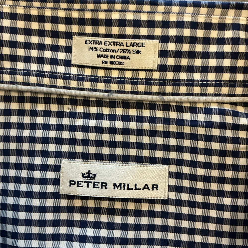 Peter Millar Checkered Black/White Men’s Dress Shirt Size 2XL - Picture 6 of 6